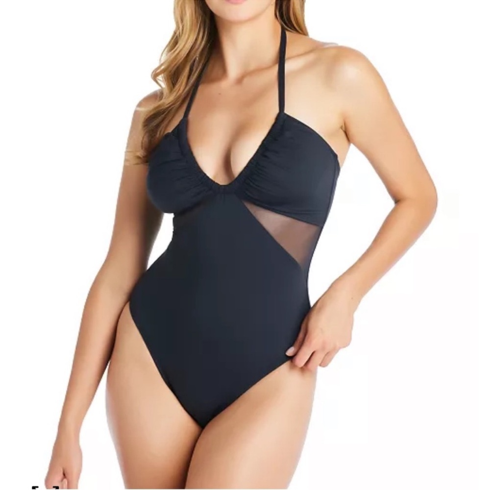 NWOT Bleu Rod Beattie Don't Mesh W/ Me
Halter One-Piece Swimsuit Black, 6